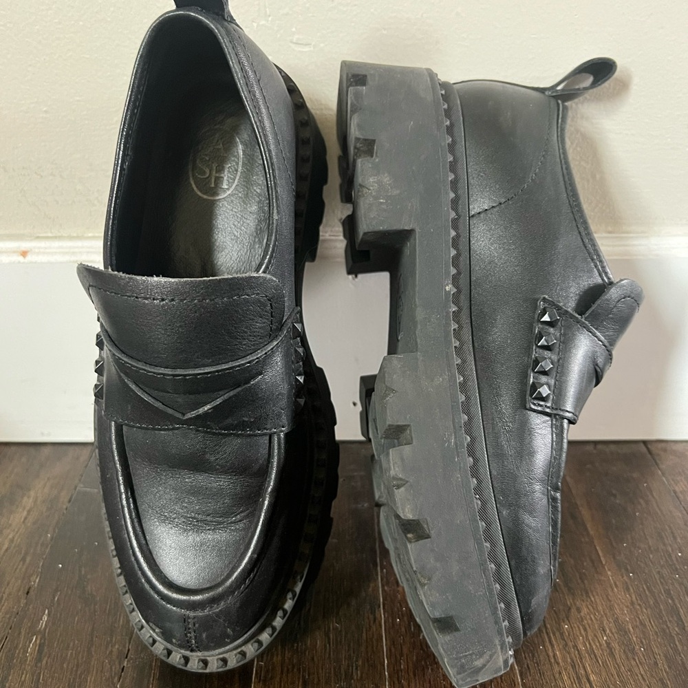 ASH Black Loafers with Studded Detail